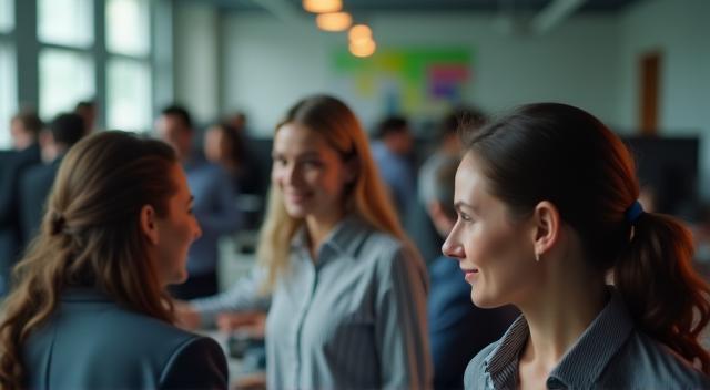 Still from a corporate brand film showing a modern office environment and diverse employees